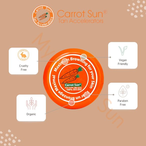 CARROT SUN ORIGINAL TANNING ACCELERATOR CREAM With Carrot Oil & Henna 350ml - Picture 3 of 6